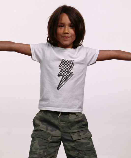 Checkered Bolt Youth T-Shirt