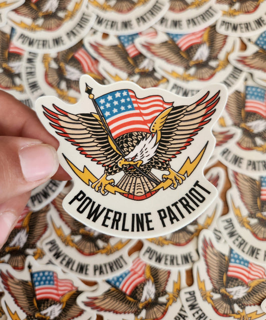 Powerline Patriot Eagle Design Hardhat Sticker
