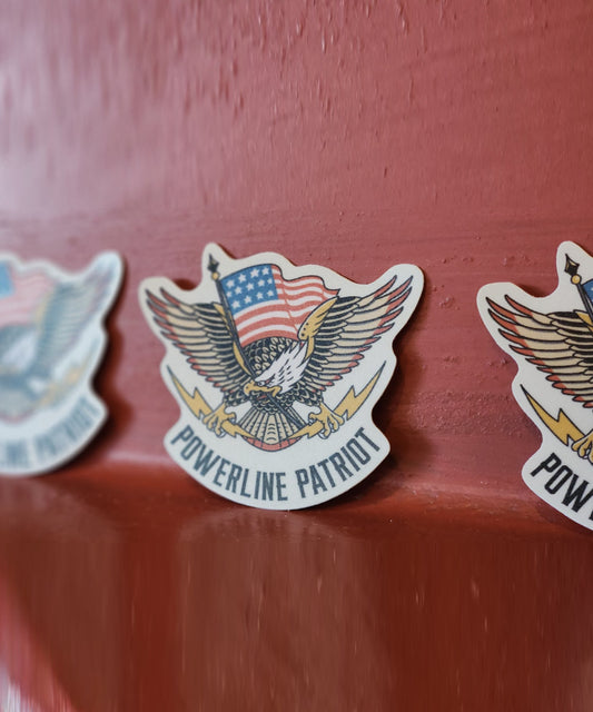 Powerline Patriot Eagle Design Hardhat Sticker