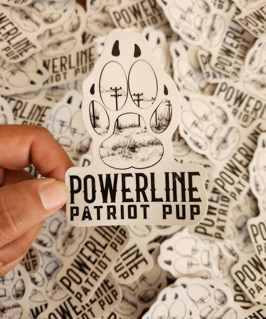 Powerline Patriot Pup Sticker